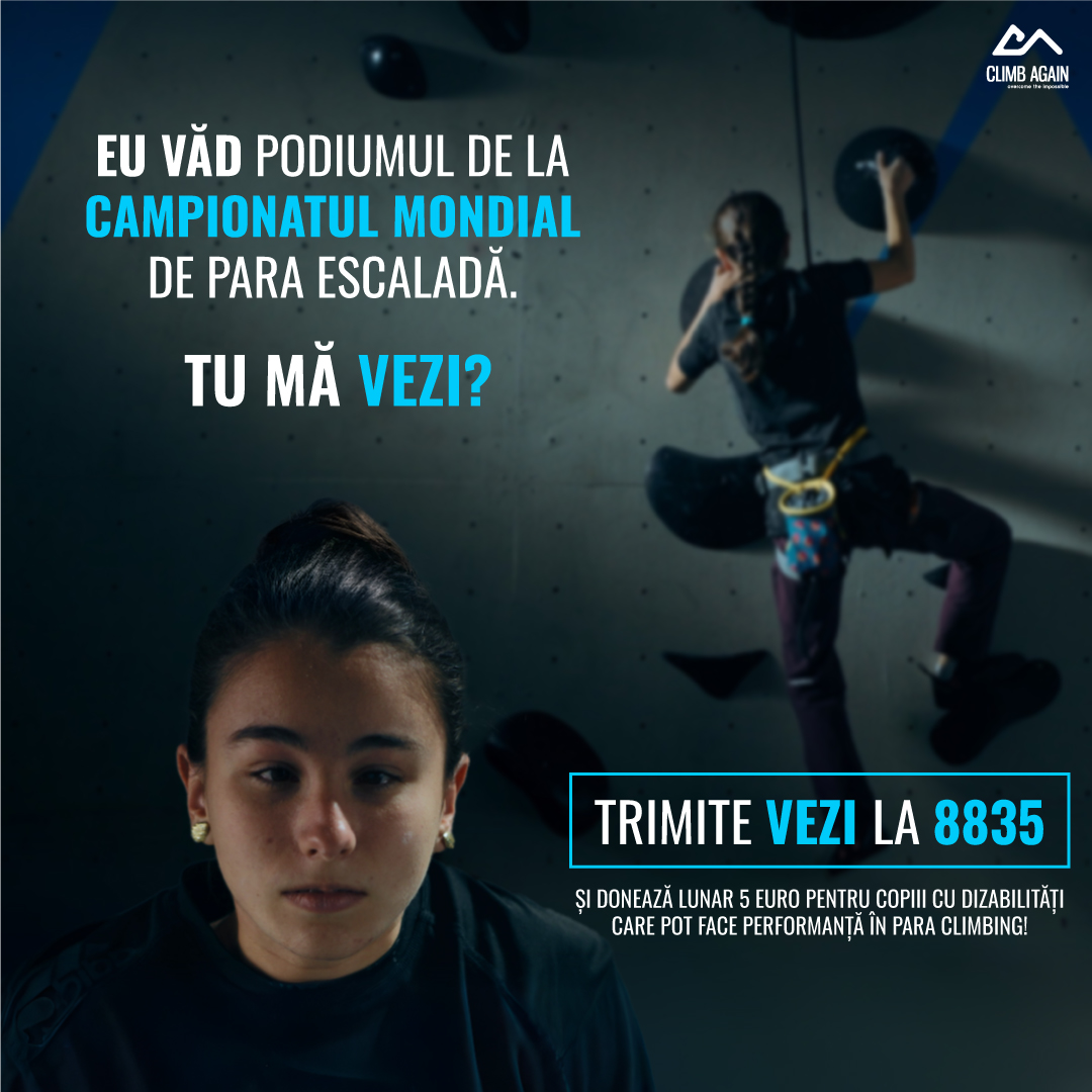 Copil cu dizabilități la escaladă terapeutică – Climb Again